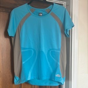 The North Face Blue and Gray Short Sleeve Workout Tee